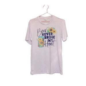 Always Blanks Beer Never Broke My Heart Sunflower Tee
